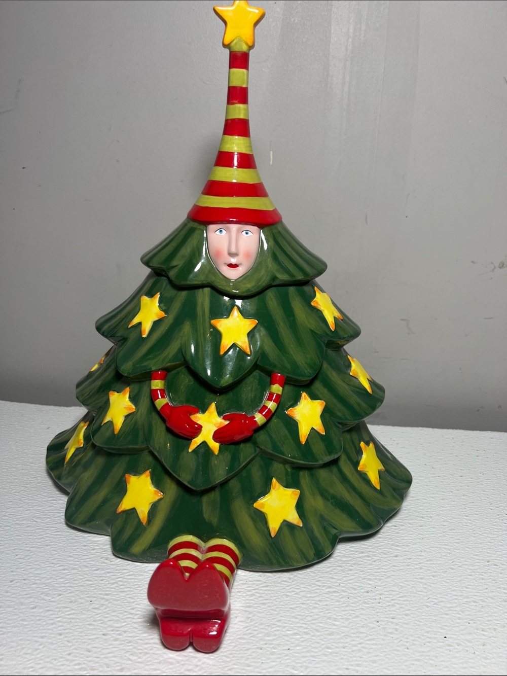 Depart. 56 Patience Brewster Kringles Christmas Tree Cookie Jar Face Feet